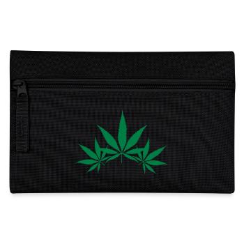 cannabis leaf ganja weed hash weed - Pencil Case - black - Front