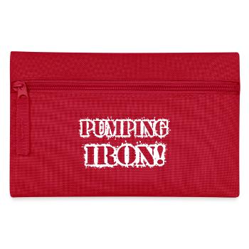 Pumping Iron Grunge Typography - Pencil Case - red - Front