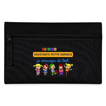 je suis assistante petite enfance - Pencil Case - black - Front