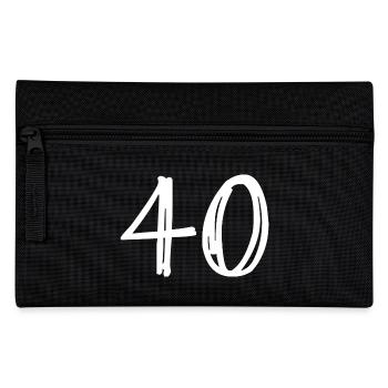 40 YEARS. 40th ANNIVERSARY. BIRTHDAY 40 YEARS. 40 - Pencil Case - black - Front