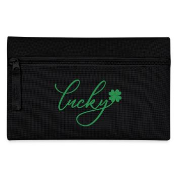 St. Patrick's Day Geschenk Kleeblatt Männer, Frauen, Kinder - Federtasche - Schwarz - Vorne