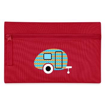 Caravane tricot rayures motif hiver Camping Fan - Trousse - rouge - Devant
