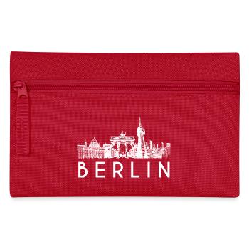 Berlin Skyline in weiß - Federtasche - Rot - Vorne