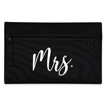 Mrs. Matching Couple Engagement Wedding Honeymoon - Pencil Case - black - Front