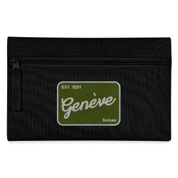 Badge vert vintage Genève - Trousse - noir - Devant