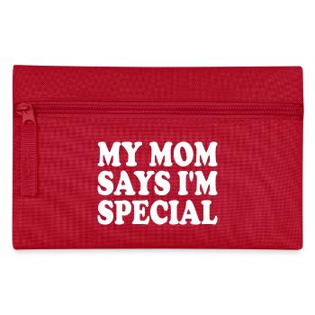 my mom says im special - Federtasche - Rot - Vorne