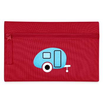 Caravan Wohnwagen Canvas Leinen Camping Camper - Federtasche - Rot - Vorne