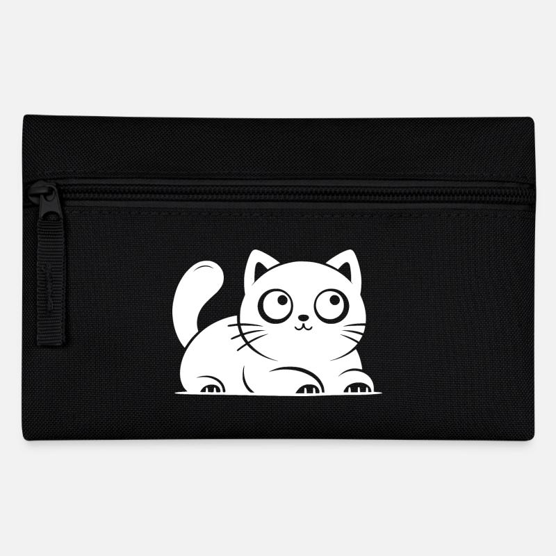 Süsse Glückskatze Katzen Zeichnung - Federtasche - Schwarz
