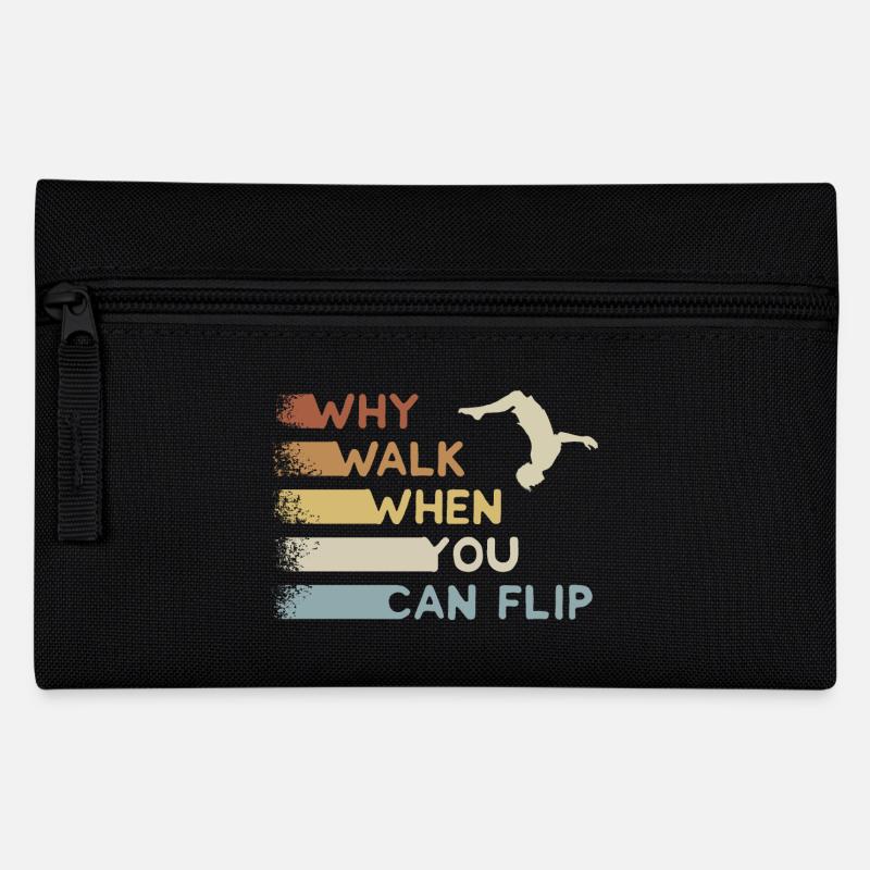 Why Walk When You Can Flip! Parkour Freerunner - Pencil Case - black