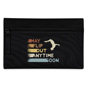 May Flip Out! Urban BackFlip Parkour Freerunning - Pencil Case - black - Front