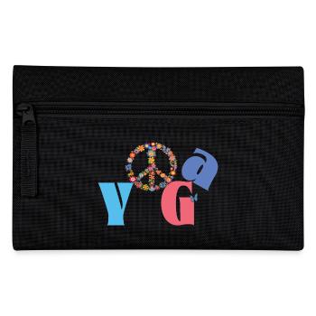 Yoga & Peace 🌸 Flower Power Style - Federtasche - Schwarz - Vorne
