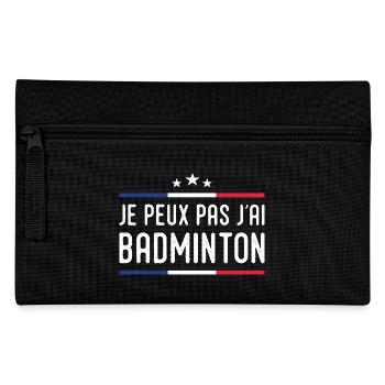 Je Peux Pas J'ai Badminton Bad Joueur de Badminton - Trousse - noir - Devant