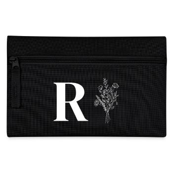 Lette R minimalistische Blumen - Federtasche - Schwarz - Vorne