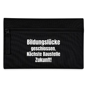 Educational gap closed, construction site future. - Pencil Case - black - Front