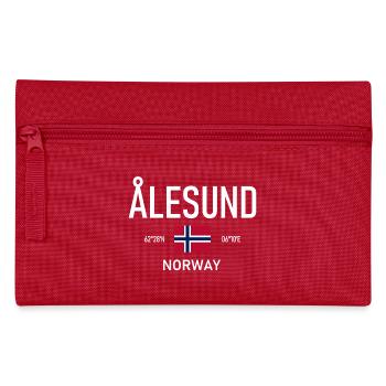 Alesund - Norvège - Coordonnées - Drapeau - Trousse - rouge - Devant