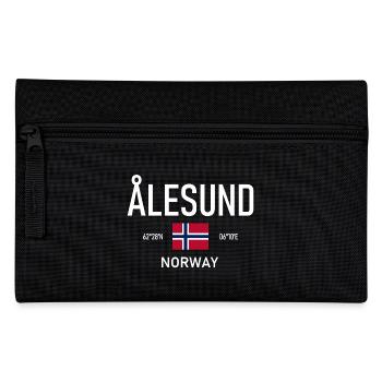 Alesund - Norvège - Coordonnées - Drapeau - Trousse - noir - Devant