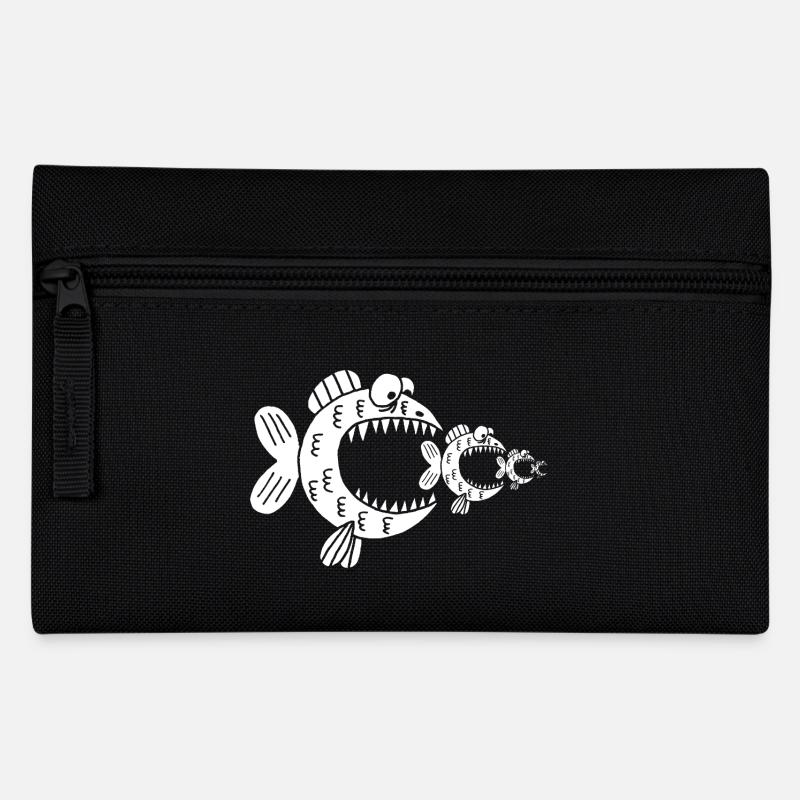 Weißfisch und die Nahrungskette - Federtasche - Schwarz