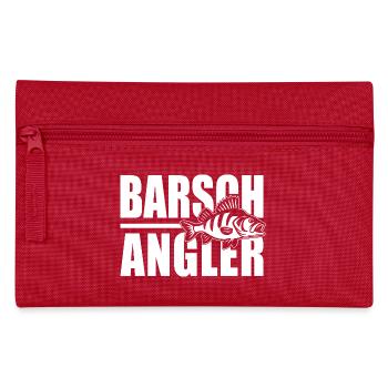 Barschangler Barschjäger Barsch angeln Barsche - Federtasche - Rot - Vorne