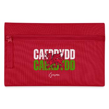 Cardiff, Wales, walisischer Stolz - Federtasche - Rot - Vorne