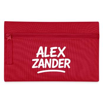 Alex Zander Handwriting Logo - Pencil Case - red - Front