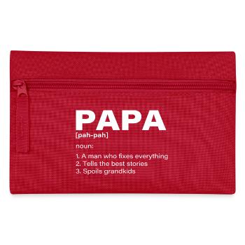 Papa Définition Drôle Grand-père Cadeau Humour Familial - Trousse - rouge - Devant