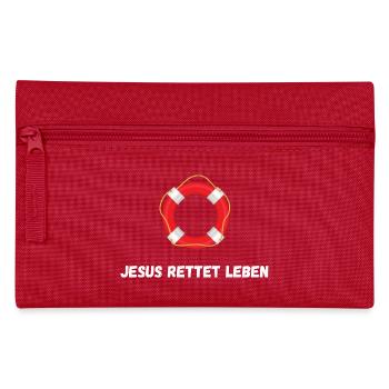 Jesus Saves Lives - Lifebuoy - Faithshirt - Pencil Case - red - Front