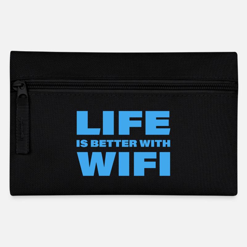 LIFE IS BETTER WITH WIFI - Federtasche - Schwarz