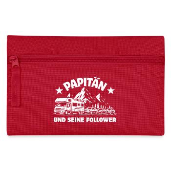 Papitän und seine Follower - Wohnmobil - Stau - Federtasche - Rot - Vorne