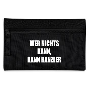 wer nichts kann kann kanzler - Federtasche - Schwarz - Vorne