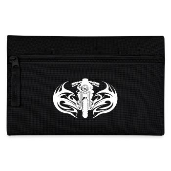 Motorrad Rennsport Tattoo Splash Style - Federtasche - Schwarz - Vorne