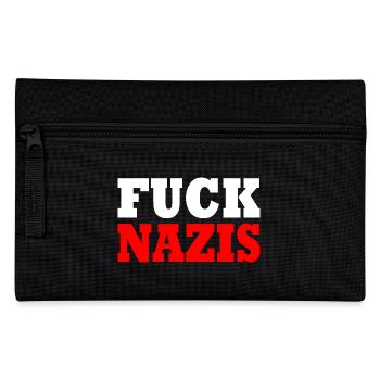 Fuck nazis - Federtasche - Schwarz - Vorne