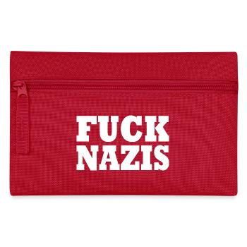 Fuck nazis - Federtasche - Rot - Vorne