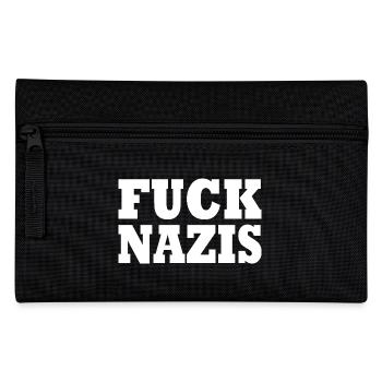 Fuck nazis - Federtasche - Schwarz - Vorne