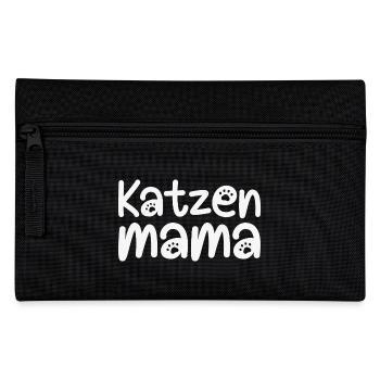 Katzenmama Katzen Mama Pfote Pfoten Katze Geschenk - Federtasche - Schwarz - Vorne