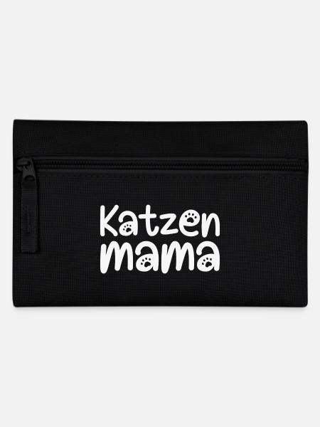 Katzenmama Katzen Mama Pfote Pfoten Katze Geschenk - Federtasche - Schwarz