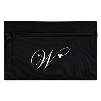 Monogram W Heart Vine - Pencil Case - black - Front