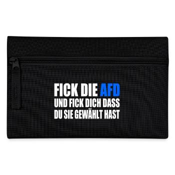 FCK AFD - Gegen Rechts - halte deine umwelt sauber - Federtasche - Schwarz - Vorne