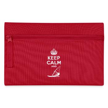 Keep Calm - Windsurfen - Federtasche - Rot - Vorne