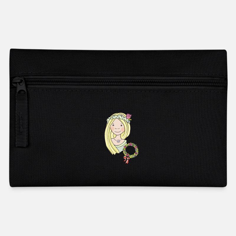Mittelalter, Blumenmädchen, blond, Rose - Federtasche - Schwarz