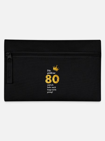 80 Jahre Gold Geburtstag - Federtasche - Schwarz