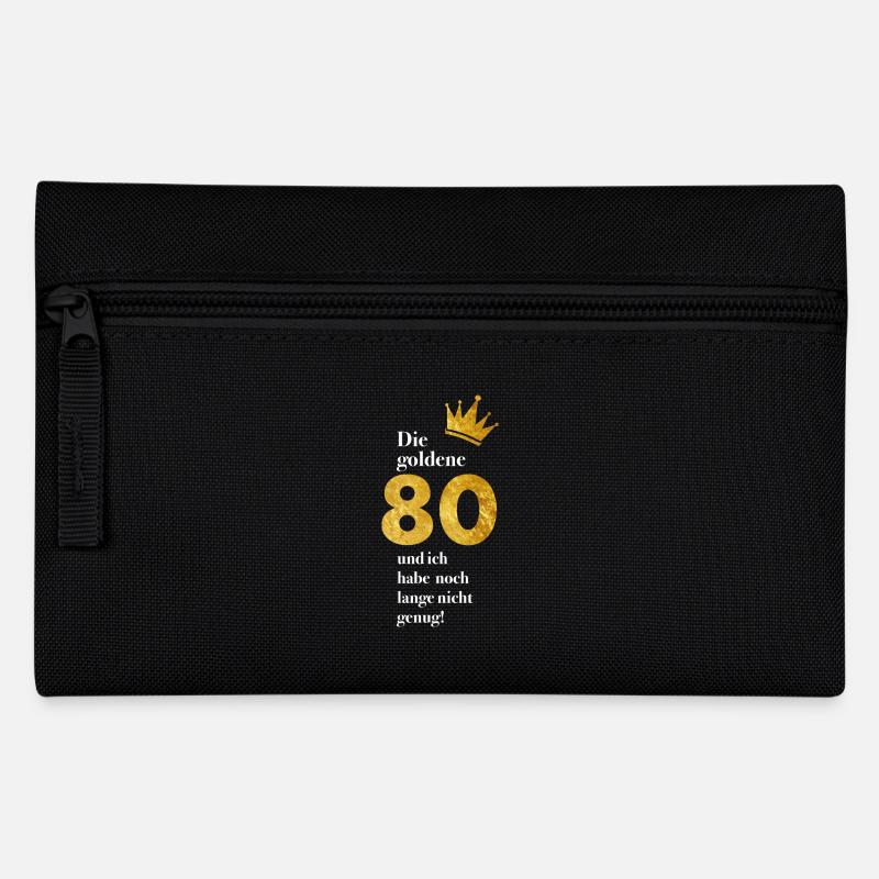 80 Jahre Gold Geburtstag - Federtasche - Schwarz