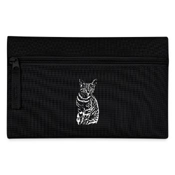 Katze weiß weiße Katze Kätzchen cute Geschenk - Federtasche - Schwarz - Vorne