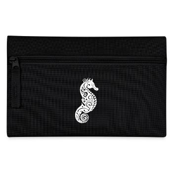 Süsses Kleines Vintage Tattoo Seepferdchen - Federtasche - Schwarz - Vorne
