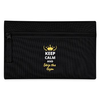 "Keep Calm and Skip the Gym" T-Shirt - Humor - Pencil Case - black - Front