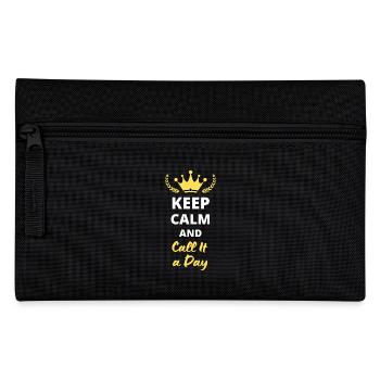 "Keep calm and call it look it" - Entspannung und Faulheit - Federtasche - Schwarz - Vorne