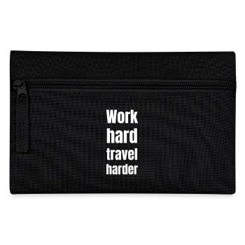 Work hard travel harder - Federtasche - Schwarz - Vorne