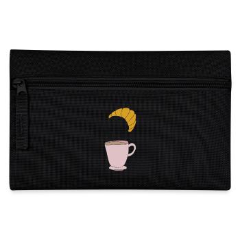 Café et croissant - Trousse - noir - Devant