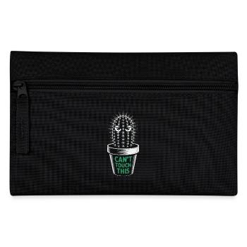 Can't Touch This – Funny Cactus with Saying - Pencil Case - black - Front