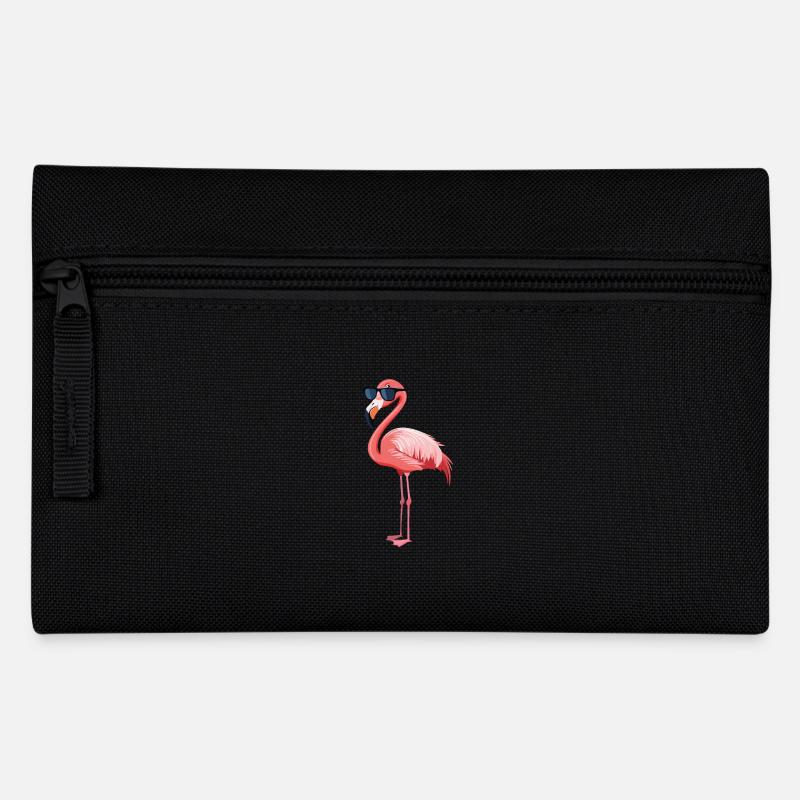 Flamingo 🦩 with sunglasses - Pencil Case - black