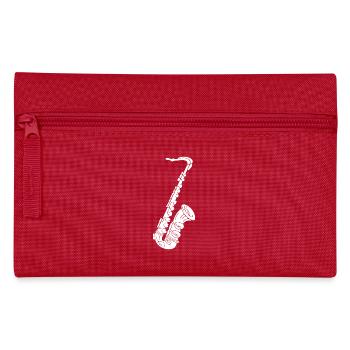 Saxofon - Saxophon ein Holzblasinstrument - Federtasche - Rot - Vorne